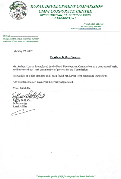 Marriotts Reference Letter to McGerney Bettencourt Construction & Building Maintenance